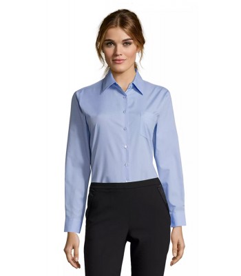 Γυναικείο Μακρυμάνικο Πουκάμισο Εργασίας Poplin